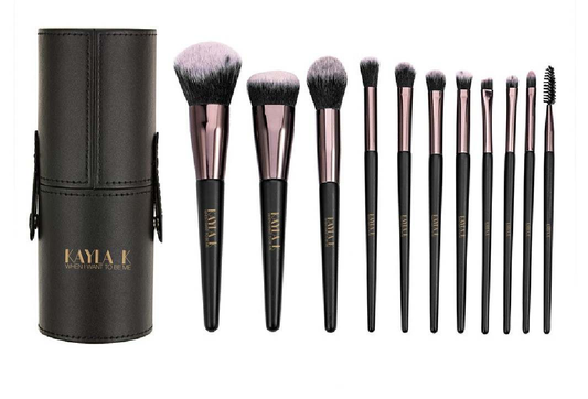 KAYLA K High Quality Professional 12 Piece Makeup Brush Kit